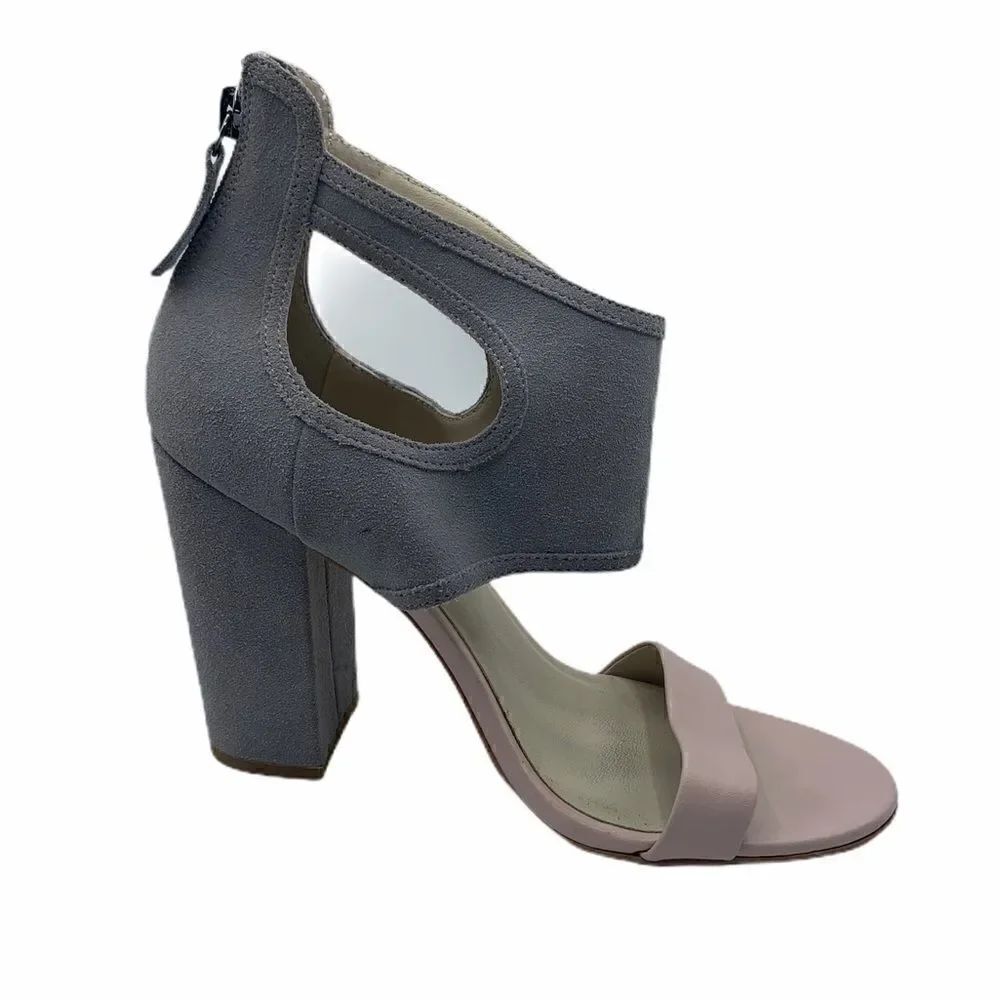 Mojo Moxy❤️ gray and pink block sandal heel